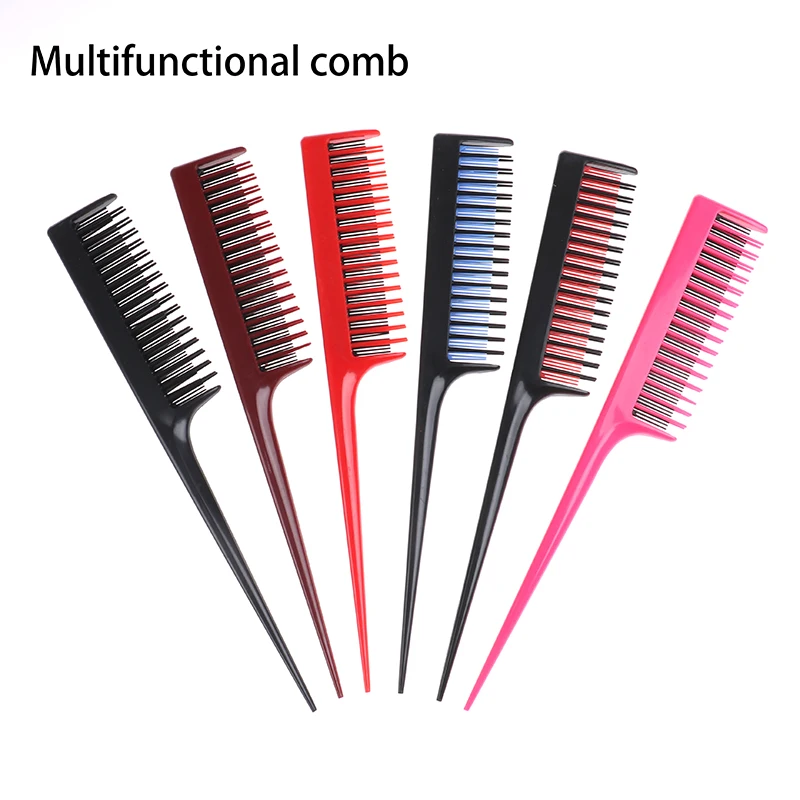 1pc Hair Salon Barber Profession Haircut Dyeing Hair Cutting Hair Comb  Two-color Plastic Pointed Tail Comb Highlight Comb - Combs - AliExpress