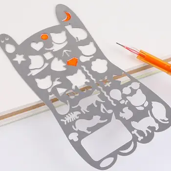 

1pcs Multifunctional Drawing Hollow Ruler Vintage Portable Rulers Stencils Template Stainless Steel Gift Tool Diy Metal Hol E0O3