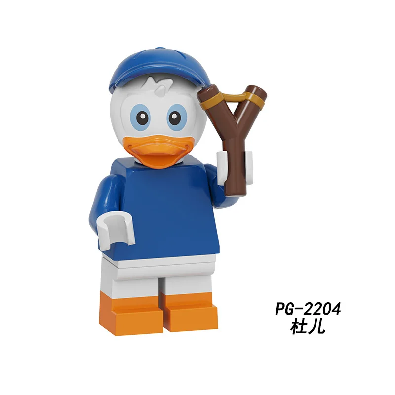 PG2204 Without Box PG2205 Huey утка Мини-кирпич мультфильм черный Микки Минни Луи Дьюи утка HD& L фигурки Скрудж игрушки строительные блоки - Цвет: PG2204 Without Box