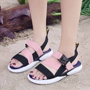 Sandalias planas de plataforma para Mujer, zapatos informales de diseñador, Verano