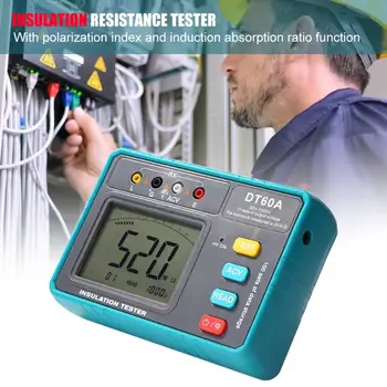 

DT60A 50V-1000V Diagnostic Voltmeter LCD Display Insulation Resistance Tester Indication Backlight Insulation Meter