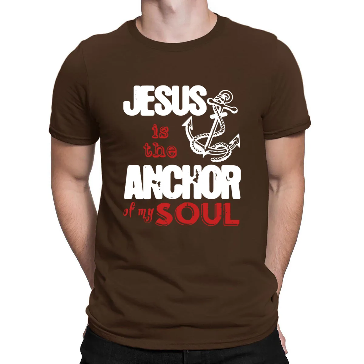 Jesus Is The Anchor Of My душевная футболка трикотажная горячая Распродажа Стильная мужская футболка стандартная хлопковая Футболка уличная одежда