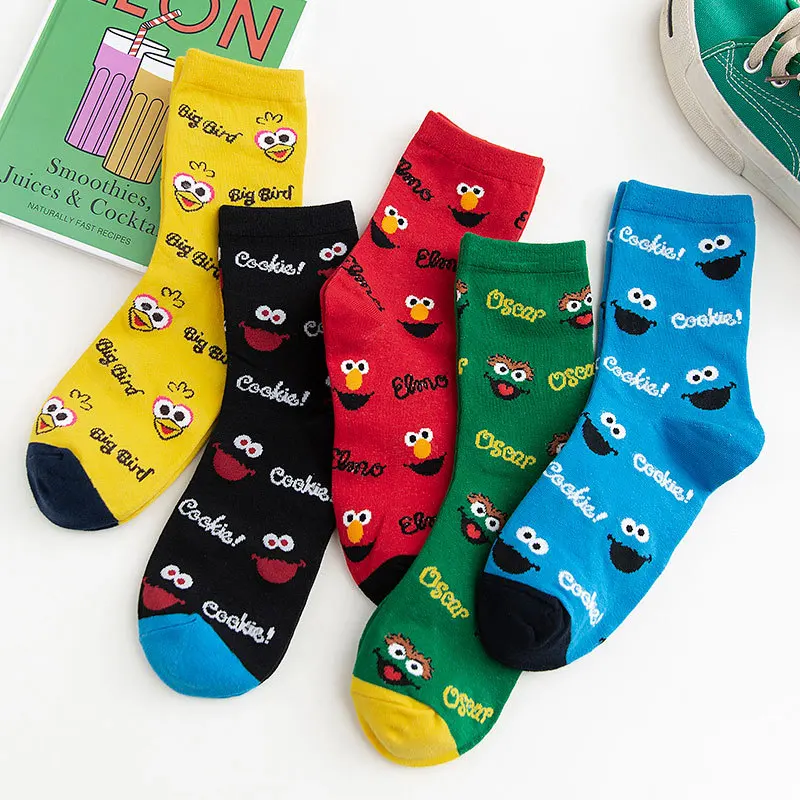 Осенне-зимние новые носки, носки с героями мультфильмов, спортивные красивые хлопковые носки, женские носки, дышащие носки средней длины, BDW040