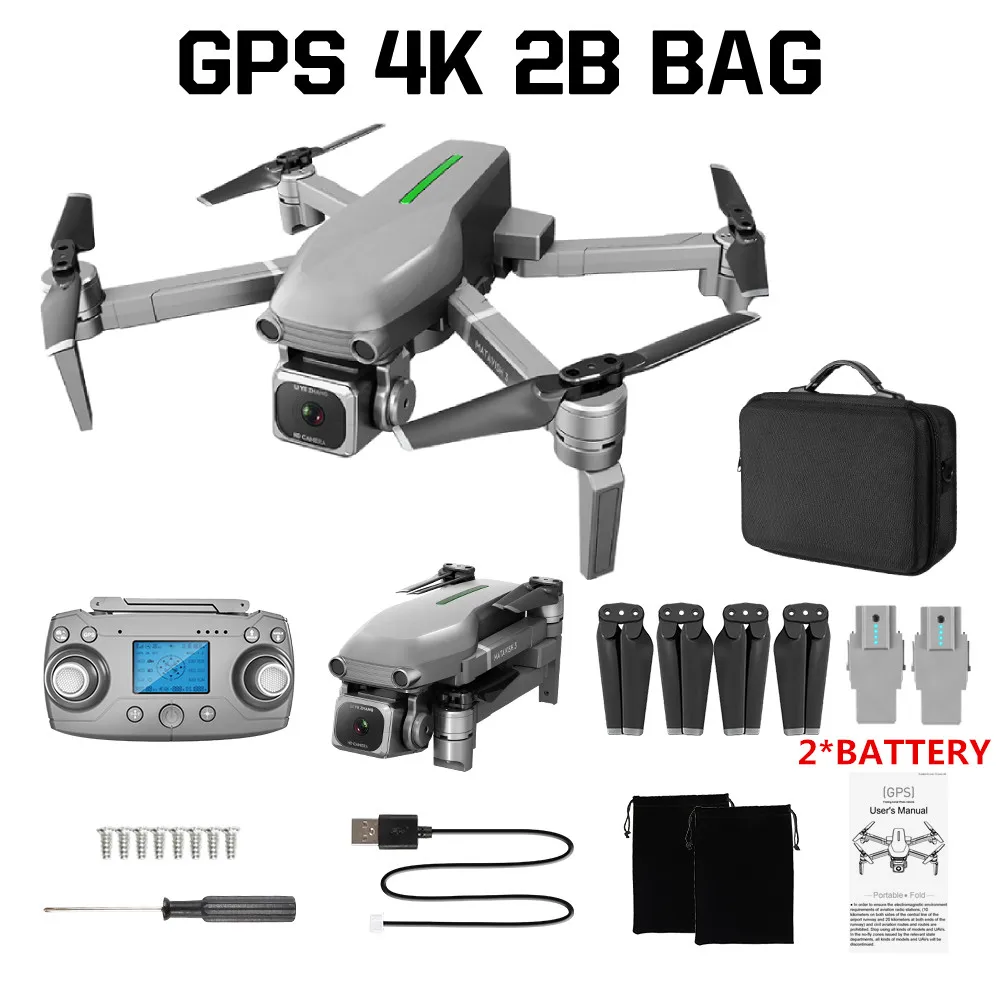 L109 gps Дрон 4K HD камера 5G wifi x50 зум 25 мин Летающий траектория полета Профессиональный Квадрокоптер RC Вертолет VS SG906 E58 - Цвет: GPS 4K 2B BAG