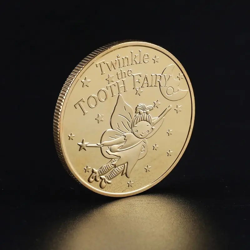 Памятная монета в виде зуба детский подарок для роста зубов сувенир