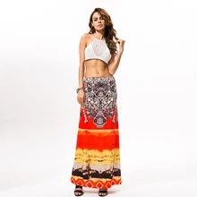 Новая стильная весенне-осенняя юбка с принтом женская африканская длинная юбка с эластичной резинкой на талии