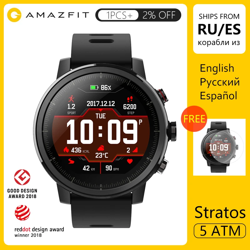 Huami Amazfit Stratos 2 Amazfit умные часы с gps PPG пульсометром 5ATM водонепроницаемые спортивные умные часы