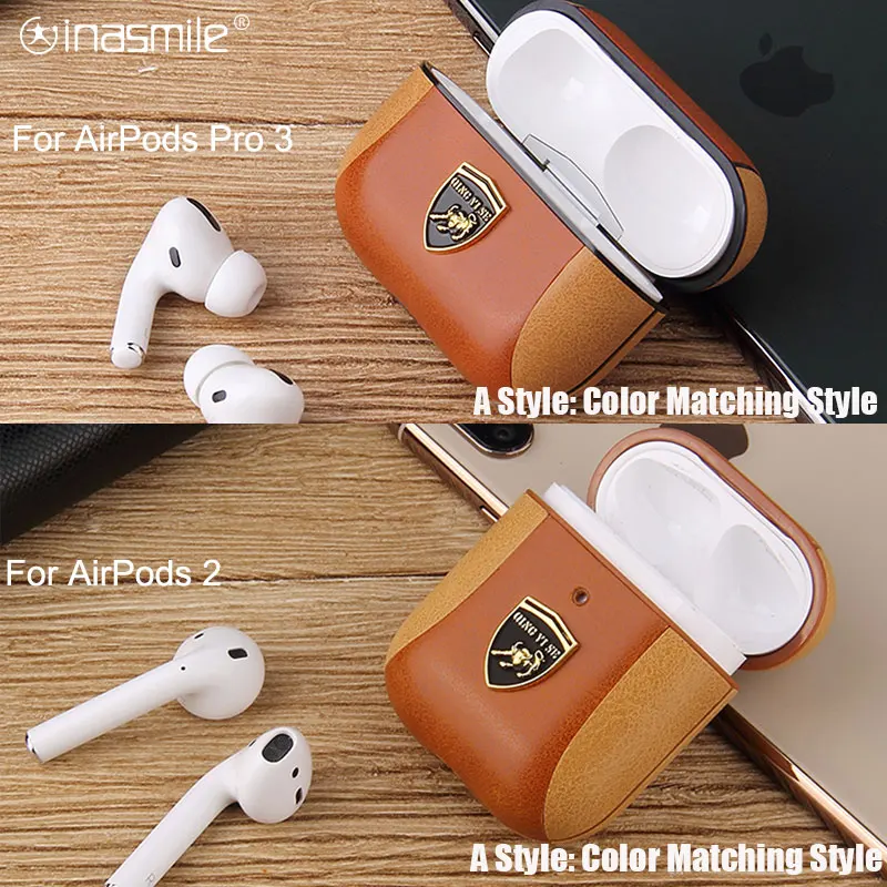 Кожаный чехол для Apple Airpods Pro 3 Air pods 2 аксессуары correa airpods чехол|Аксессуары