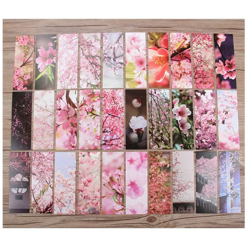 16 30pcs Creative Chinese Style Paper Bookmarks Painting Cards Retro Beautiful Boxed Bookmark Commemorative Gifts LX9A - Цвет: 16