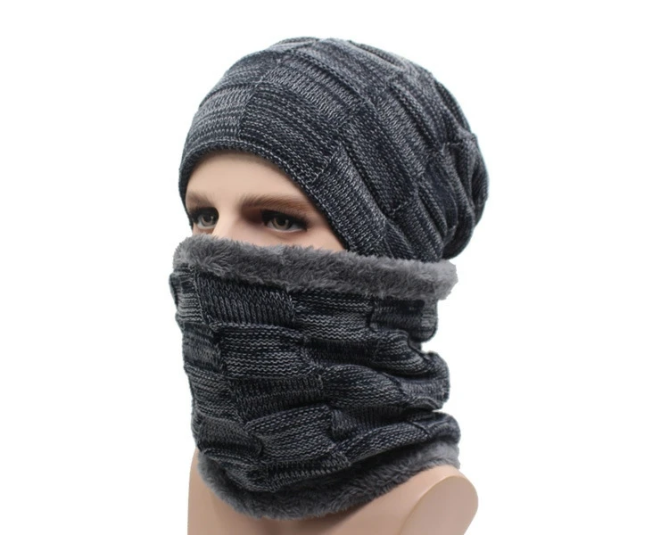 Sıcak yün kalın kış şapkaları erkekler kadınlar için bere şapka Skullies Beanies erkek eşarp örme şapka kap erkek artı Gorras kaput_voghion.com