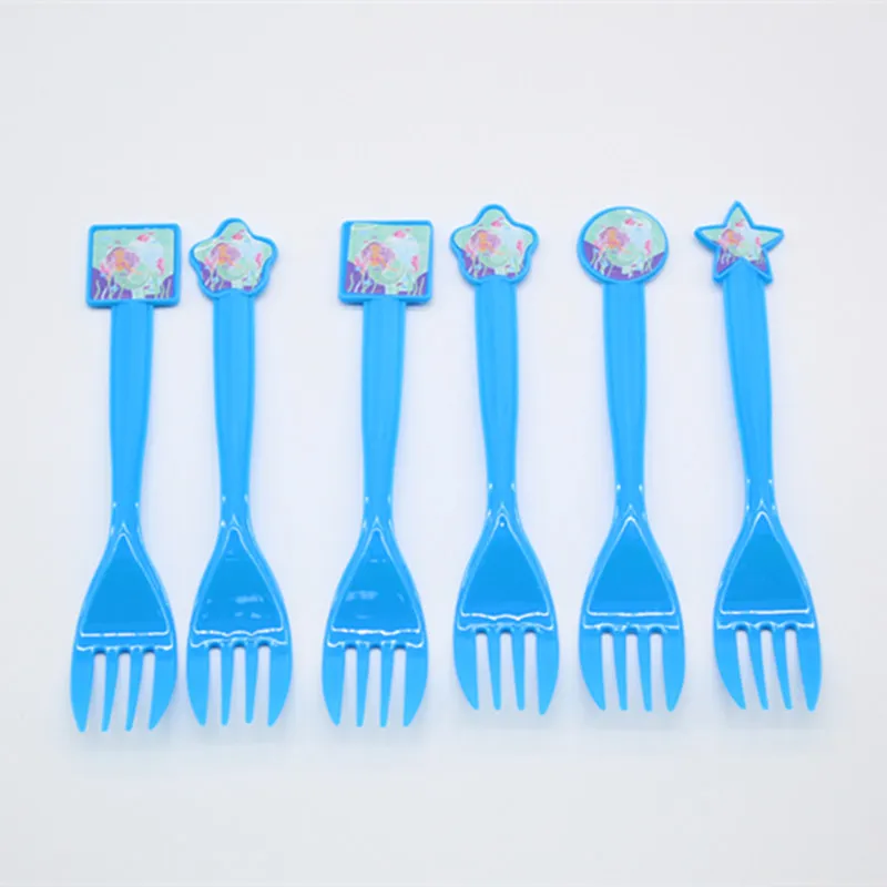 6PCS Disposable Tableware Mermaid Themed Party Birthday Party Decorations Kids Party Supplies Paper Plates Cake Hats - Цвет: 6PCS