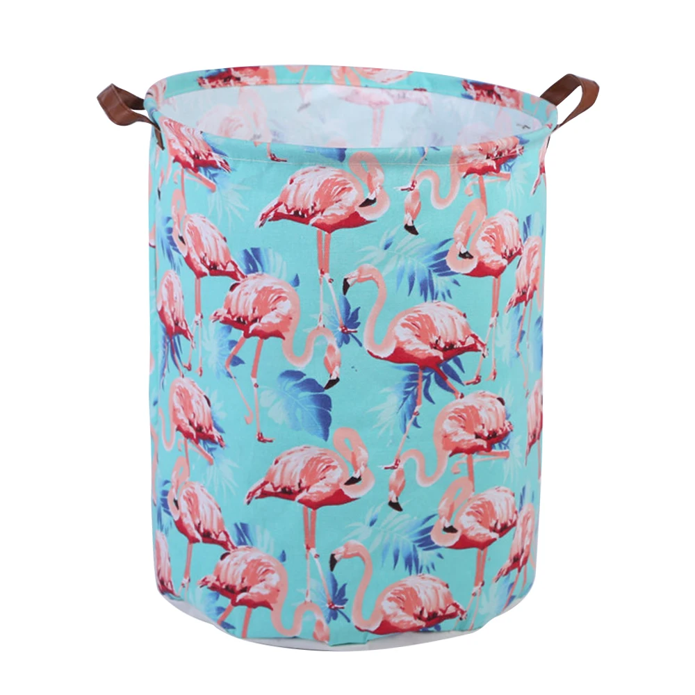 40x50cm Folding Laundry Basket Round Storage Bin Bag Large Hamper Collapsible Clothes Toy Holder Bucket Organizer Large Capacity - Цвет: D 7