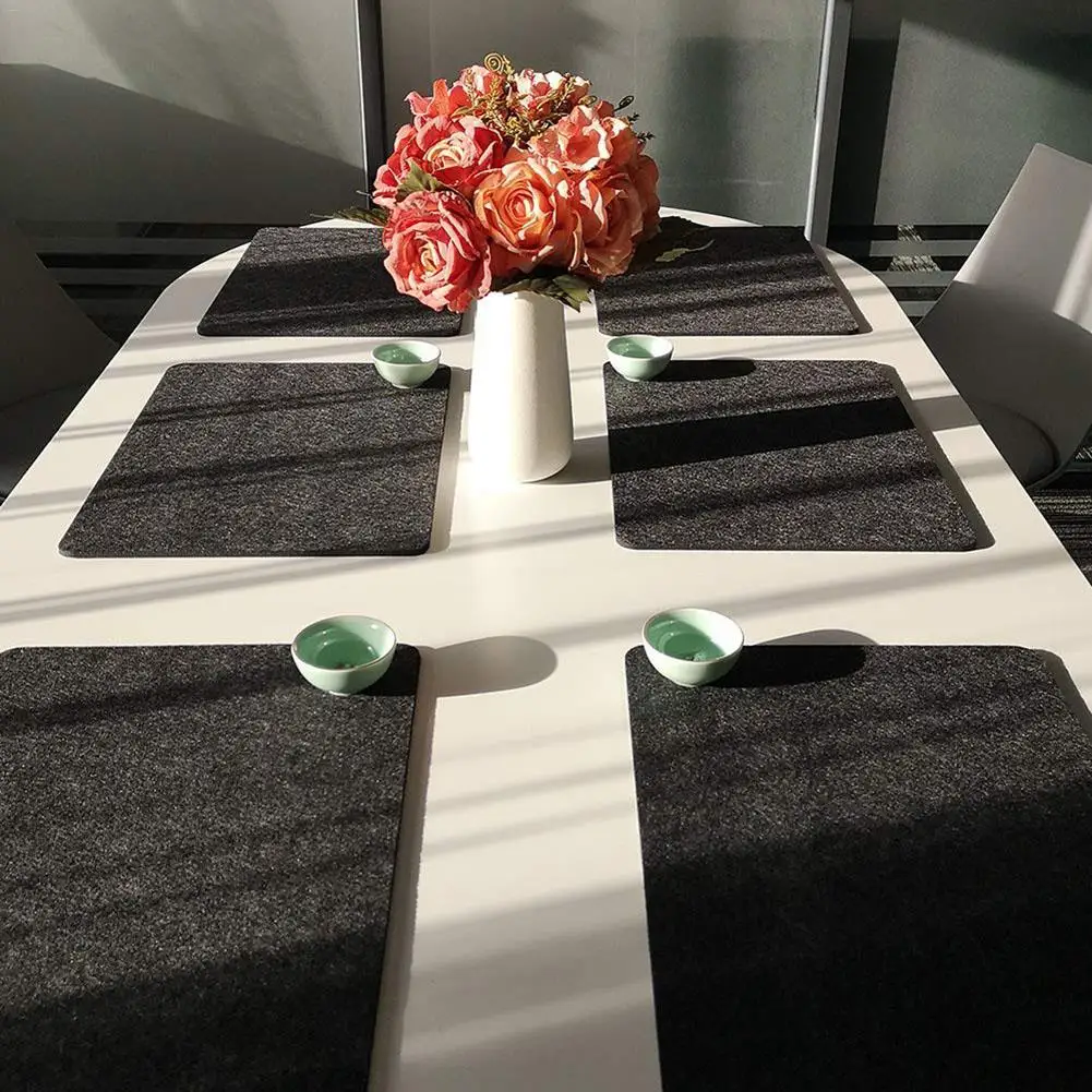 

3 PCS Felt/set Place Mat Washable Table Mat European Style Insulation Pad Glass Coaster For Dinning Room