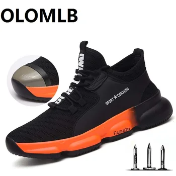 

new Indestructible Men Work safety shoes fashion Outdoor Steel Toe Cap Anti-smashing Puncture Proof Construction sneakers Boots