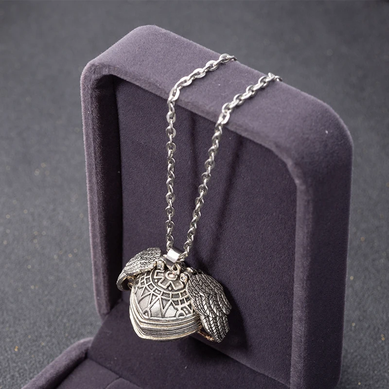 

Hot Angel Wings Wings Necklace Heart Shape Openable Folded Multilayer Phase Box Photo Pendant DIY Jewelry Memory Box Souvenir