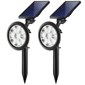 

2PCS Solar Landscape Spotlights Waterproof Solar Powered Wall Light Wireless Outdoor Decor Security Lights for Garden Driveway P