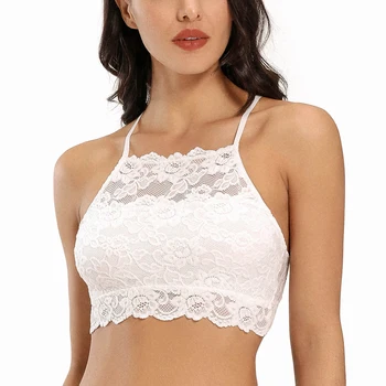 

New Fashion Lingerie Bra Women Lace Bralette White Underwear Wireless Brassiere Soutien Gorge Femme Hollow Out French Cami Top