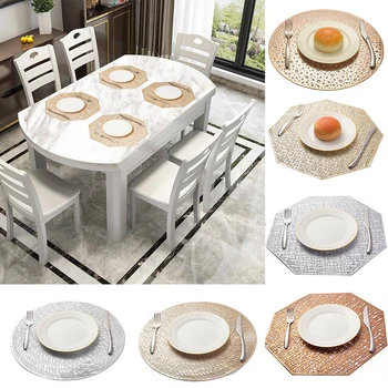 

Hollow Insulation Coaster Pads PVC Table Bowl Mats Home Christmas Decor Heat Resistant Placemat For Dining Table Washable Mat