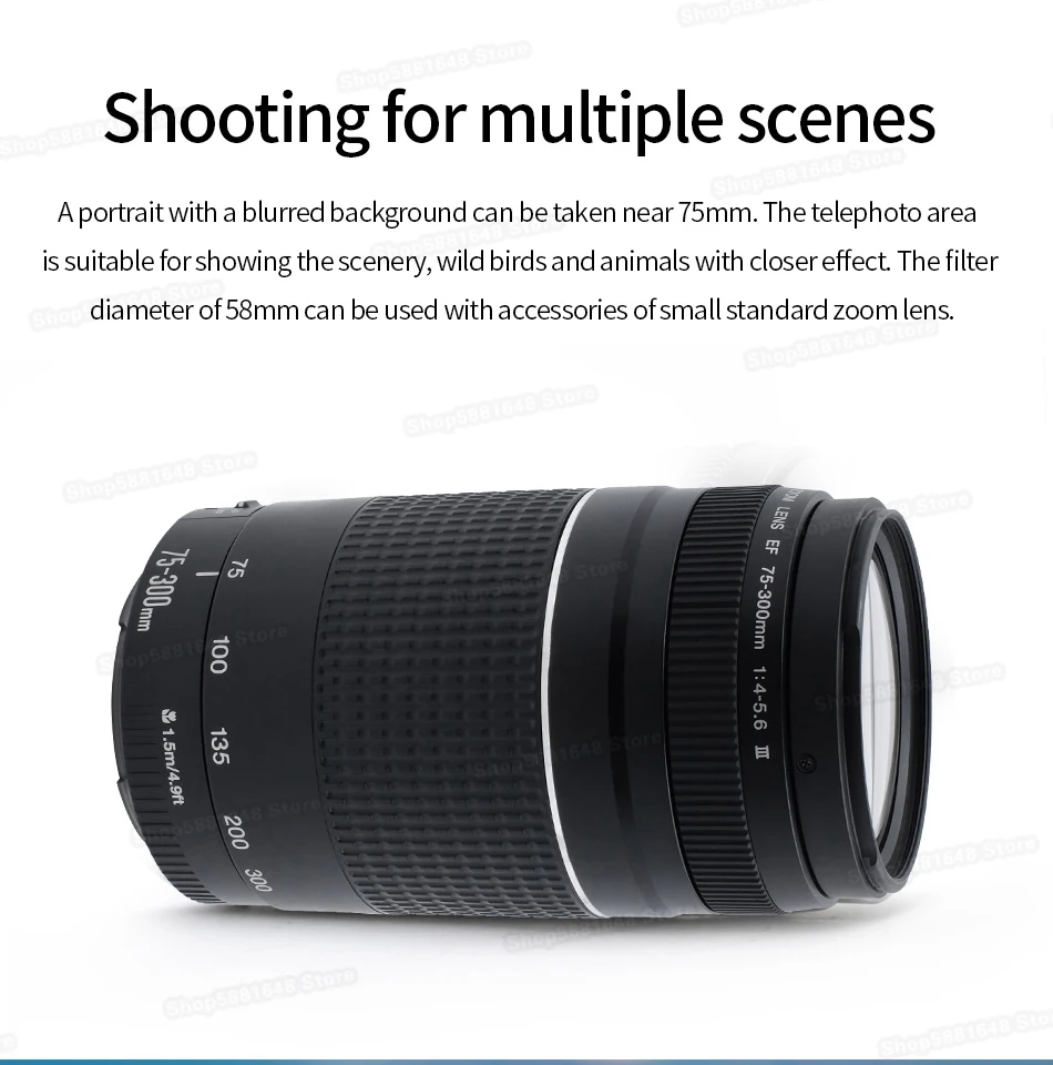 Canon Ef 75 300mm F 4 5 6 Iii Telephoto Zoom Lens For Canon Slr Cameras 100d 0d 750d 760d 77d 10d 1300d 1500d 800d Camera Lenses Aliexpress Canon Ef 75 300mm F 4 5 6 Iii Telephoto Zoom Lens For Canon Slr Cameras 100d 0d 750d 760d 77d 10d 1300d 1500d 800d Camera Lenses Aliexpress