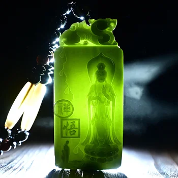 

100% natural authentic hetian jade sapphire pendant jade gift guanyin jade pendant necklace brand men women real jade jewelry