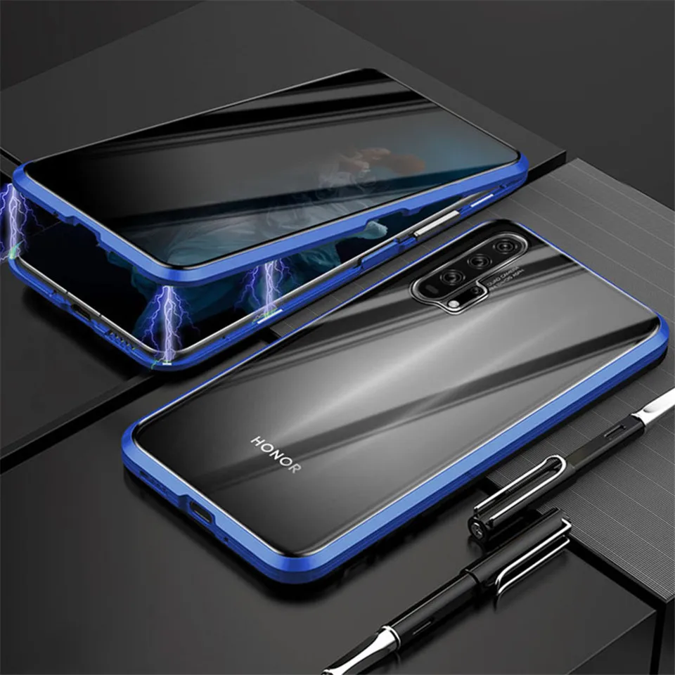 Магнитный металлический чехол для Xiaomi Redmi Note 7 huawei P30 Nova 5 5i Honor 20 9x Pro Анти-ползучий