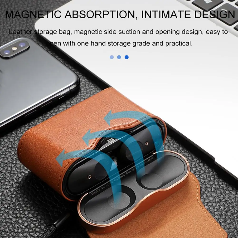 Магнитный кожаный чехол для наушников защитная коробка sony WF 1000XM3 Bluetooth наушники