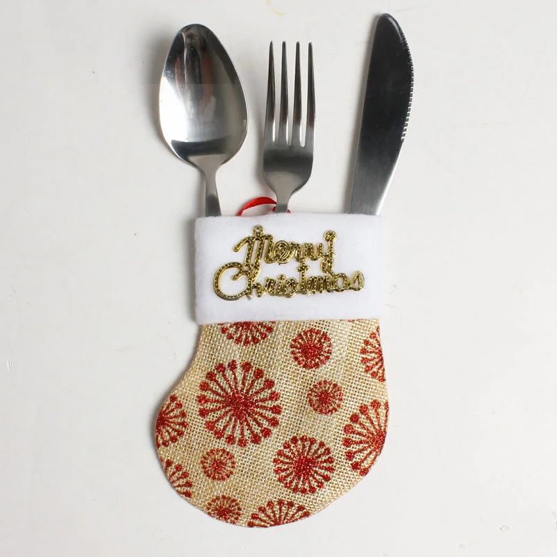

Christmas Socks Cutlery Set Decorations Hotel Restaurant Tableware Cutlery Set 6/set of New Mini