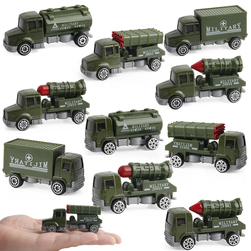 Детская Игрушечная модель автомобиля из сплава инженерный пожарный Военный Набор экскаватор скользящая модель автомобиля из сплава