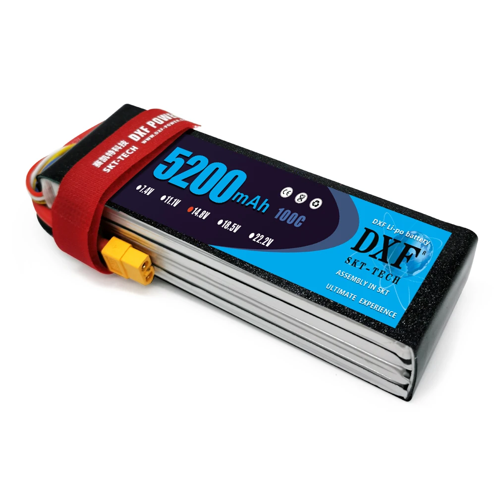 Аккумулятор DXF Lipo 4S 14 8 в 5200 мАч 100C MAX 200C T/XT60 для радиоуправляемого автомобиля