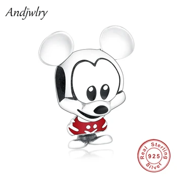 

Fit Charms Bracelets Silver 925 Original Mickey Red Trousers Charm 925 Sterling Silver DIY Jewelry Berloque