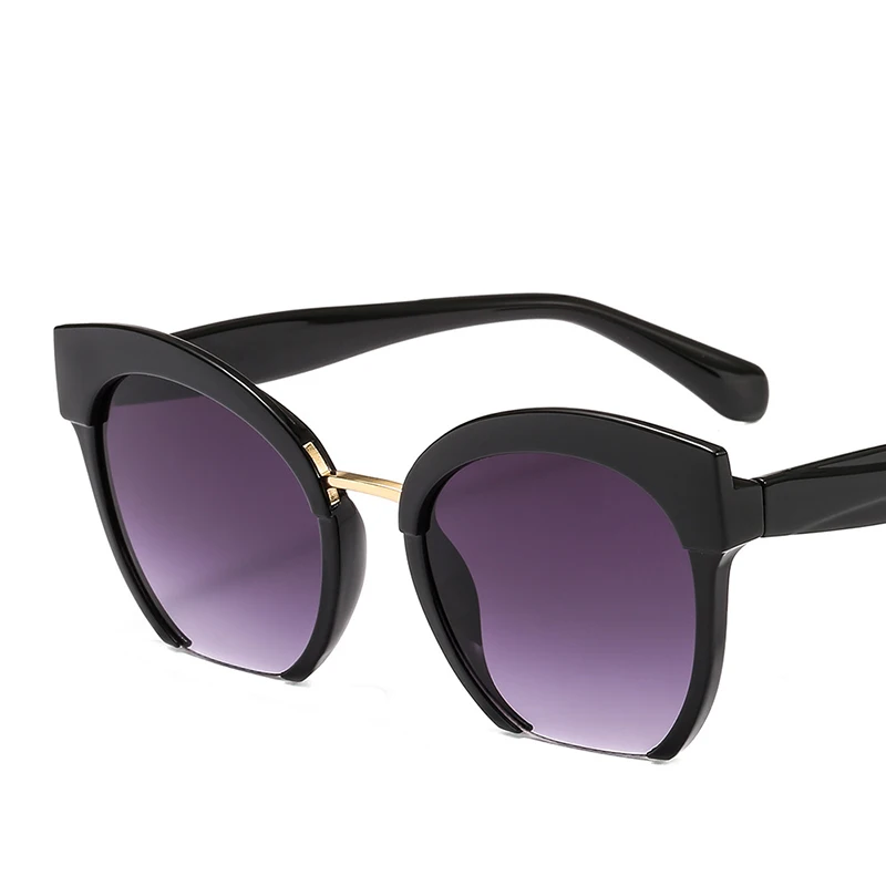 

Trendy Colored Half Frame Cat Eye Sunglasses Women Brand High Quality Eyeglasses Street Beat Shopping Oculos De Sol Gafas UV400