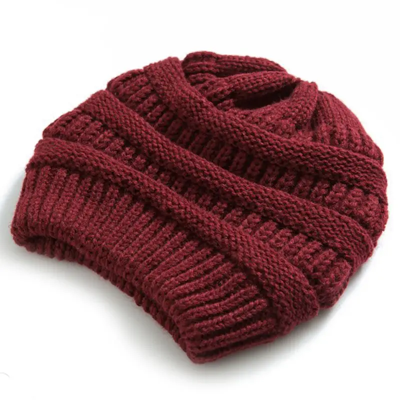 Однотонная унисекс осенне-зимняя мягкая теплая вязаная шапка мужская и женская шапка с черепом женские шапки Лыжная Шапка s Y3 - Цвет: Красный