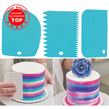 

3PCS/Set High Quality Colorful Multifunctional Irregular Teeth Edge DIY Cream Scraper Set Cake Mold Kitchen Tools