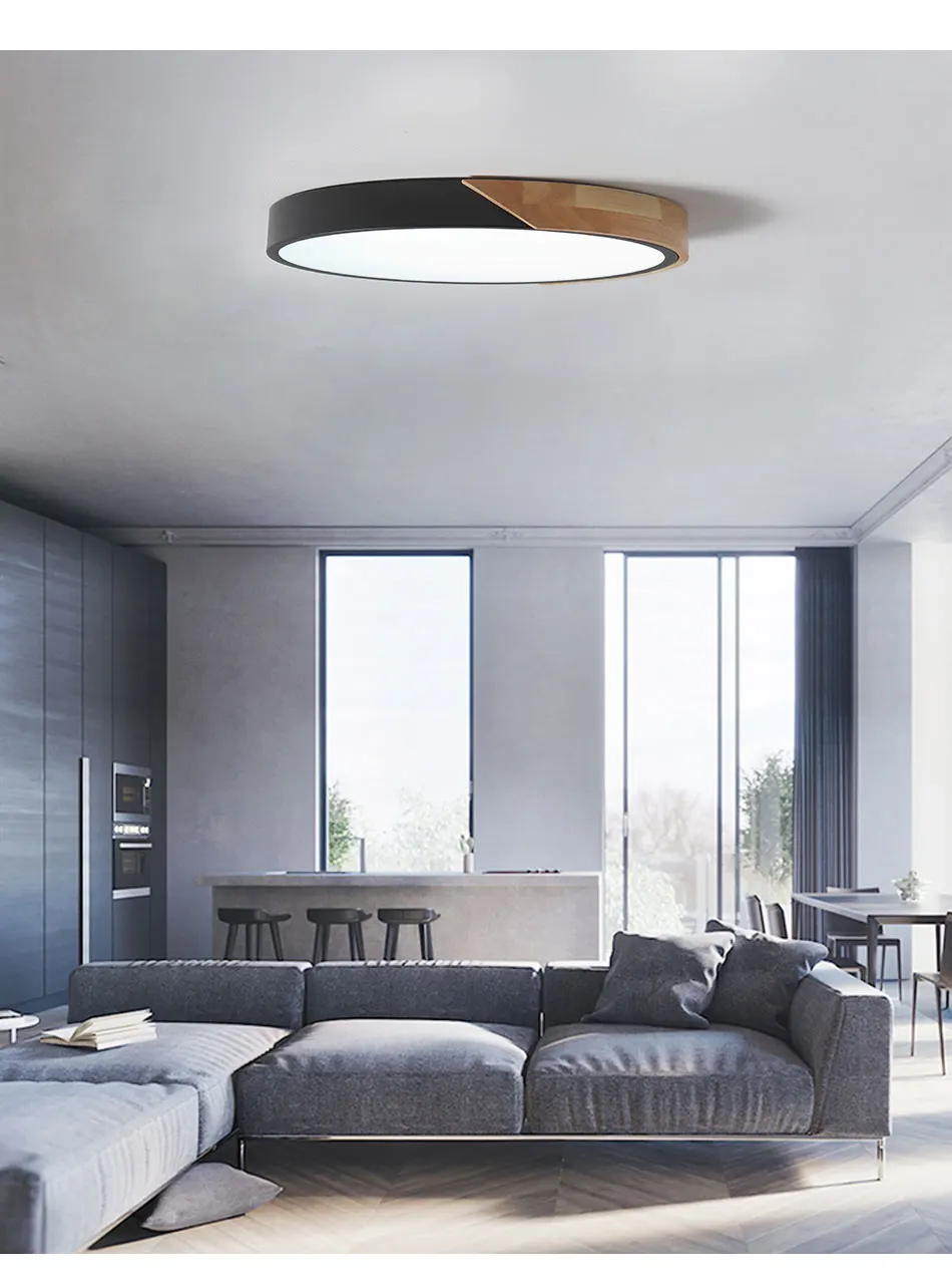 LED Ceiling Light Modern Nordic colorful Round Lamp Wooden Home Living Room Bedroom Surface Mounted Lighting Fixture Remote LED Ceiling Light Modern Nordic colorful Round Lamp Wooden Home Living Room Bedroom Surface Mounted Lighting Fixture Remote