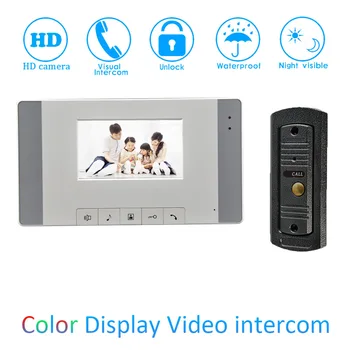 

Wire video door phone 4 inch color display camera door bell video doorbell intercom system for building waterproof camera