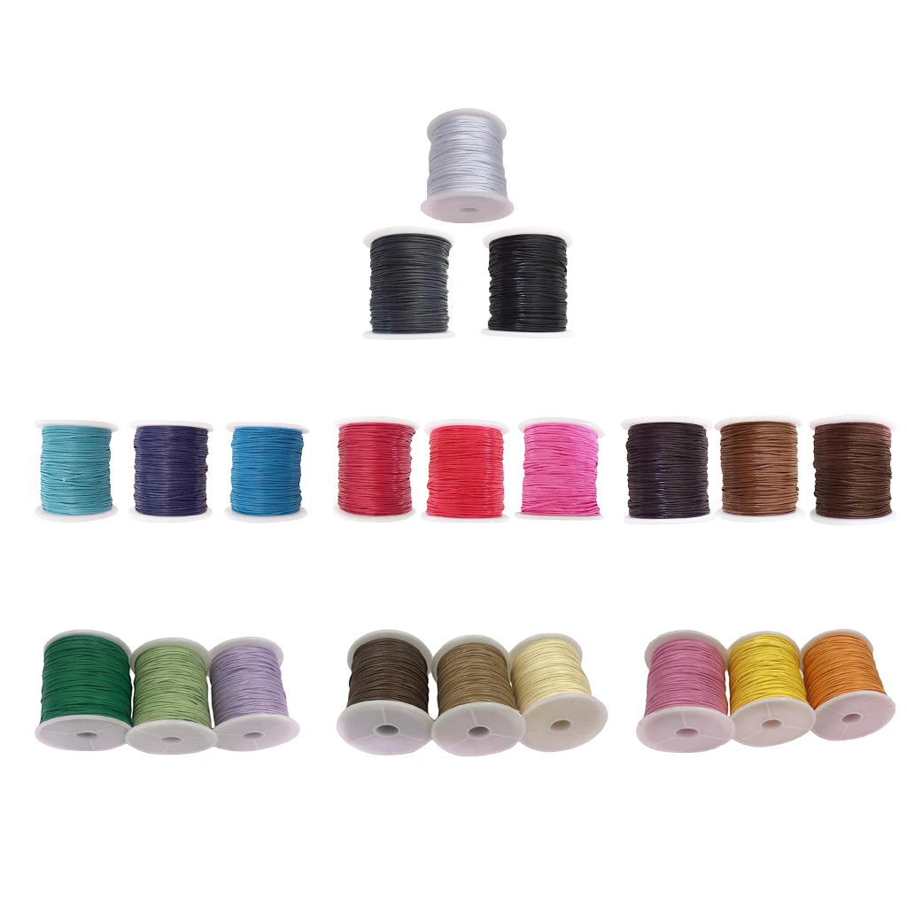 

3 Rolls 80 Meters/87 Yards Waxed Nylon Cord String for Jewelry Making Craft DIY Beading Bracelet Necklace Line Thread 1mm Wide