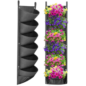 

Vertical Hanging Garden Planter Wall Flowerpot Bag HangingMulti-mouth Container For Garden Home Decor suppplies