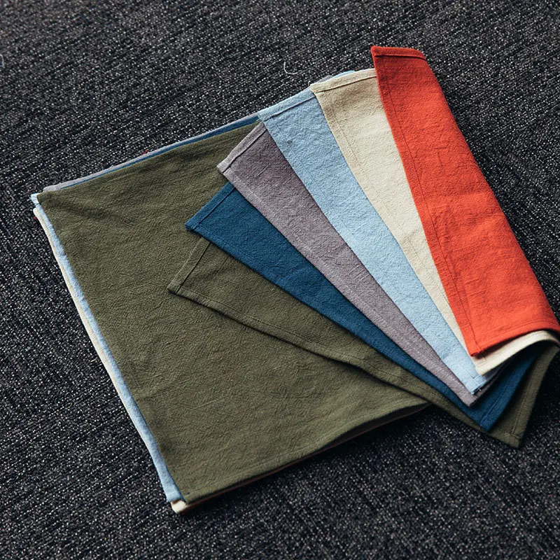 40*29cm Solid Japanese Style Mat Napkin Cotton Linen Dessert Table Napkins Tea Towels Kitchen Dishcloth Placemats cloth napkins | Дом и сад