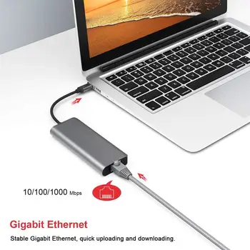 

7 in 1 Type-c to HDMI/USB 3.0 Hub/RJ45/PD/Micro-SD/TF Card Fast Charging Dock