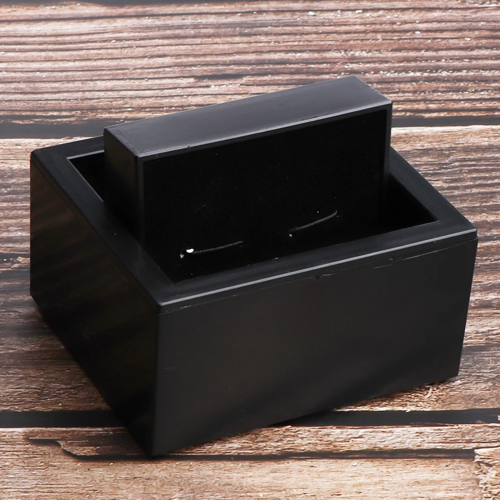 Men Cufflinks Case, 80x75x45mm Cufflink Box Display With 360 Degree