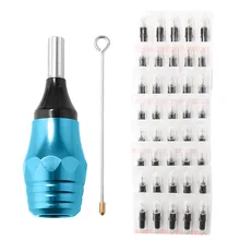 Регулируемая машинка для татуировки, Набор ручек, одна игла, набор ручек для татуировки, Перманентный макияж, художественные инструменты для начинающих или татуировщиков, синий