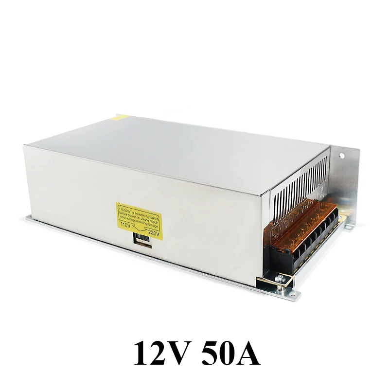 12V 50A 600W Импульсный источник питания, светильник, трансформатор переменного тока, 110 В, 220 В, 12 В, источник питания, адаптер для светодиодной ленты, CCTV лампа FCC/CE - Питание: 12V 50A 600W