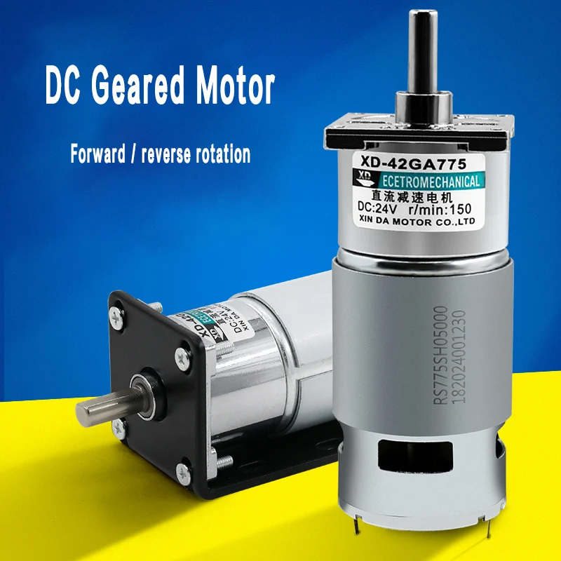 775 DC geared motor with bracket 12V/24V high power torque slow speed reverse rotation control small | Обустройство дома