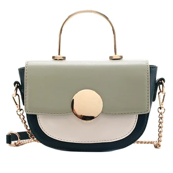 

Elegant Female Metal Ring Tote bag 2019 Fashion New Quality Leather Women's Designer Handbag Lock Chain Shoulder Messenger Bag