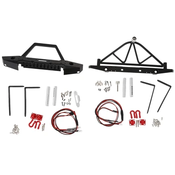 

New Aluminum Alloy Front Rear Bumper Bull Bar with Spare Tire Carrier for 1:10 Axial SCX10 JEEP SCX10 II 90046 90047 TRX-4 TRX4