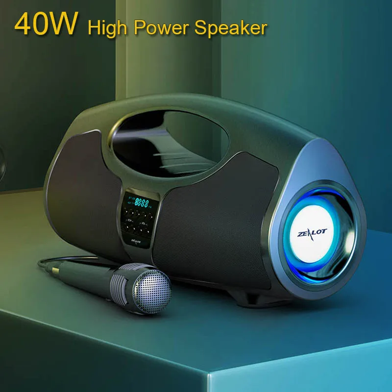 Bluetooth Speaker Stereo Subwoofer Powerful Boombox IPX5 Waterproof Portable Speakers Home Theatre With A Microphone | Электроника