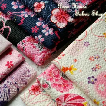 

Japanese style bubble cotton fabric whole family photo parent child pure cotton bathrobe summer seersucker clothing fabric