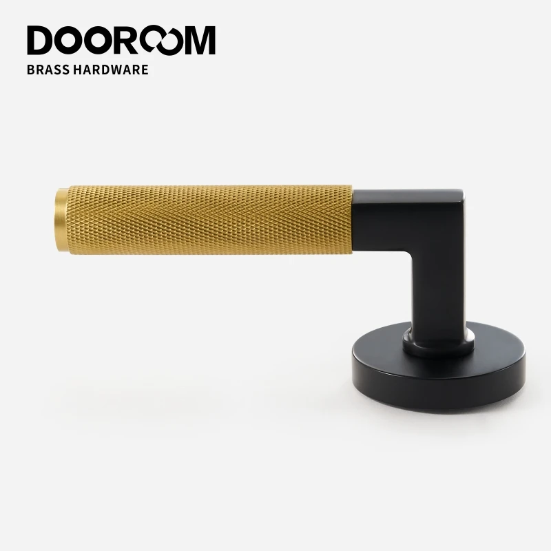 Brass Knurled Thumb Turn Key Latch Lever Handle Cylinder Key Escutcheon Passage Room Lock Door Lock