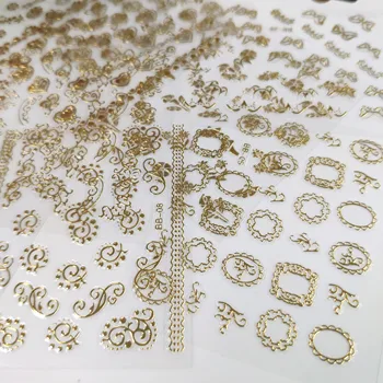 

30pcs 3D Gold Nail Art Stickers Decals Hot Stamping Nail Art design Shinning Self Adhesive DIY Decorations