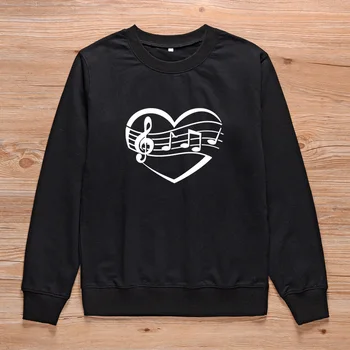 

ONSEME Music Sweatshirt Women Entertainment Enjoy Playing Music Lover Fashion Long Sleeve Crewneck Tops Sweatshirts Ladies S-117